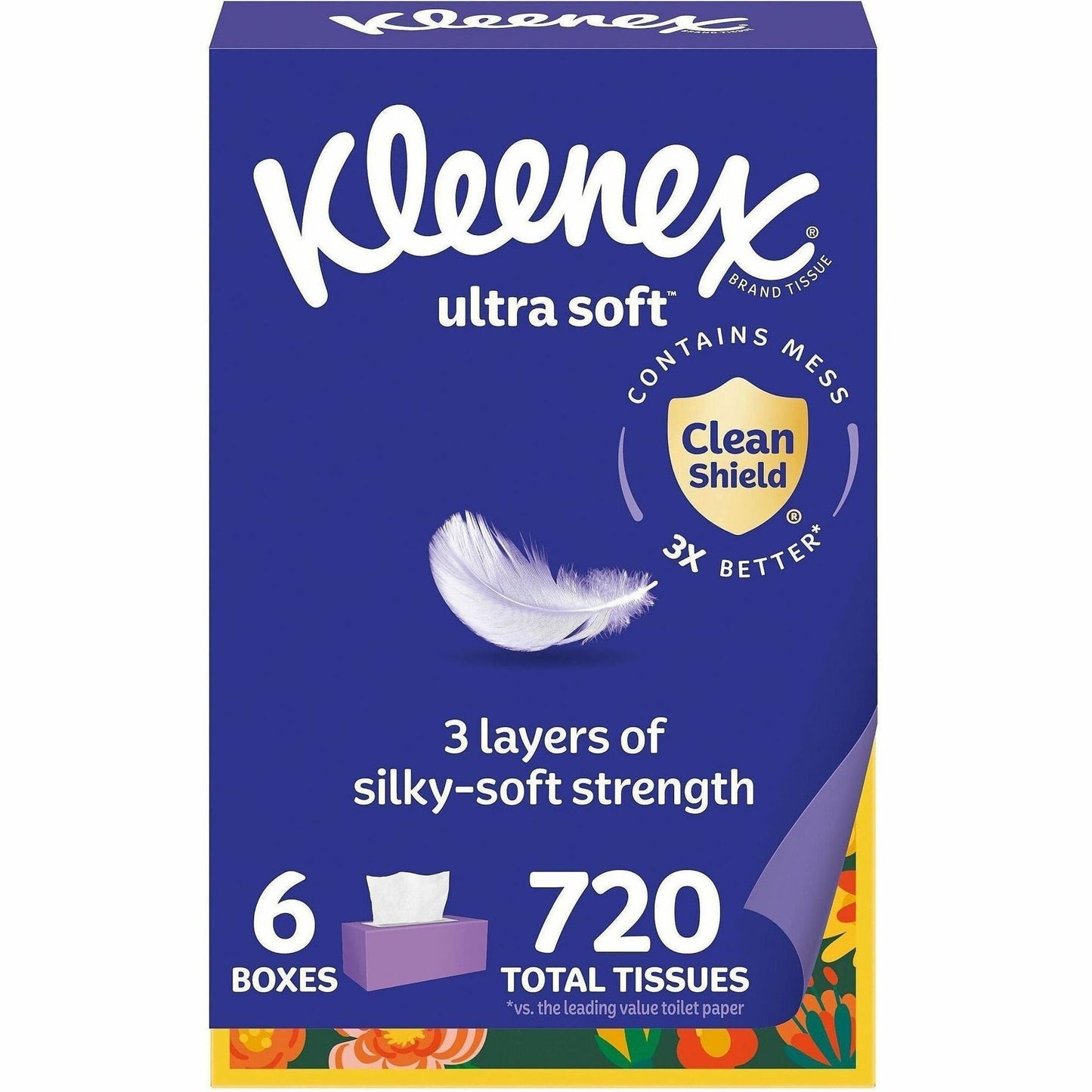 Kleenex Ultra Soft Tissues, 3 Ply, White, 6/Pack (KCC54317)