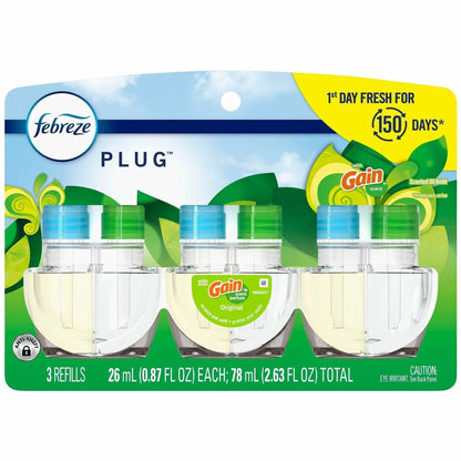 Febreze FadeDefy PLUG Air Freshener, 2.63 oz, Gain Original, 50 Day, Odor Neutralizer, 3/Pack (PGC13842PK)