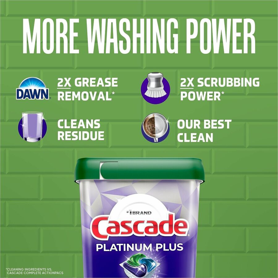 Cascade Platinum Plus ActionPacs, Fresh Scent, 47/Pack (PGC15793)