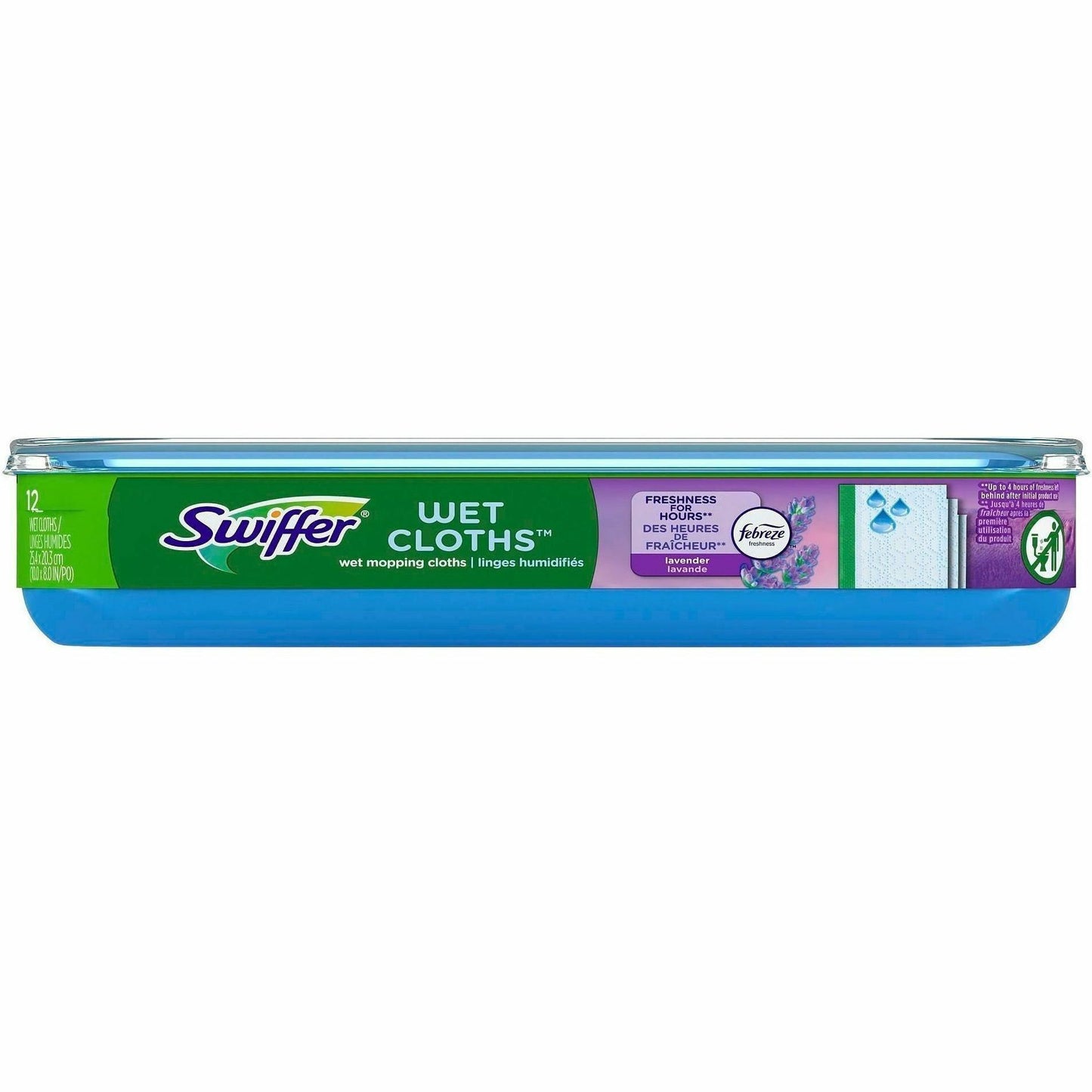 Swiffer Sweeper Wet Mop Cloths, Lavender Scent, 8" x 10", Textured, White, 3/Carton (PGC55311CT)