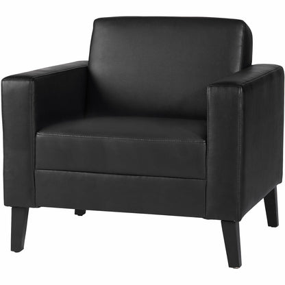 Lorell Clarke Series Club Chair with Antimicrobial Upholstery and Power, Black (LLR86952)