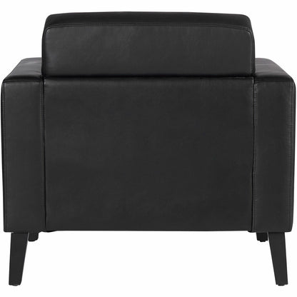 Lorell Clarke Series Club Chair with Antimicrobial Upholstery and Power, Black (LLR86952)