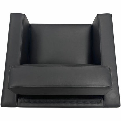 Lorell Clarke Series Club Chair with Antimicrobial Upholstery and Power, Black (LLR86952)