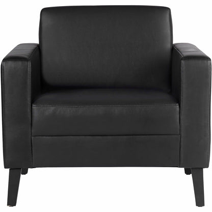 Lorell Clarke Series Club Chair with Antimicrobial Upholstery and Power, Black (LLR86952)