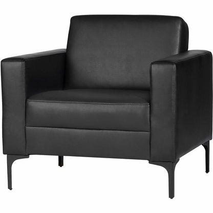 Lorell Clarke Series Club Chair with Antimicrobial Upholstery and Power, Black (LLR86952)