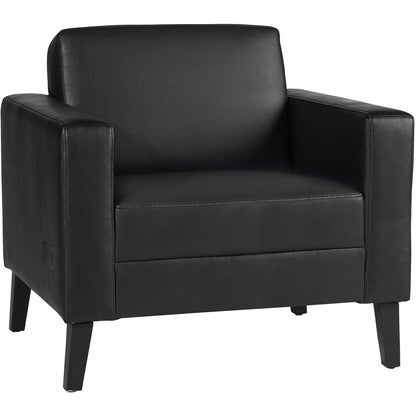 Lorell Clarke Series Club Chair with Antimicrobial Upholstery and Power, Black (LLR86952)