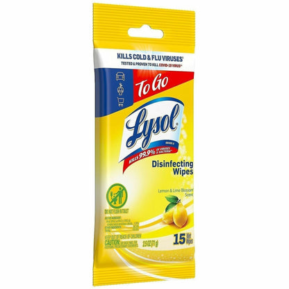 Lysol Disinfecting Wipes, Lemon, Lime Blossom Scent, 15/Pack (RAC99799PK)