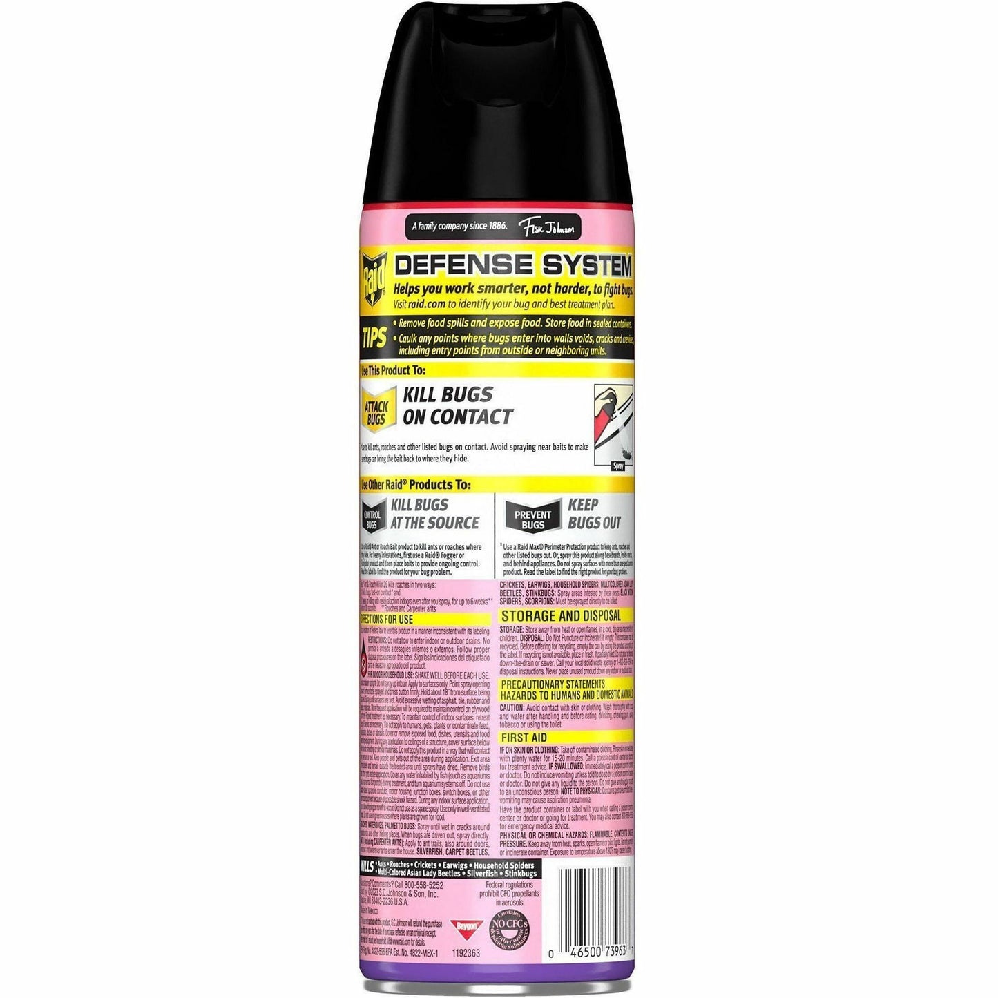 Raid Ant & Roach Killer Spray, 17.50 fl oz, 12/Carton (SJN386221CT)