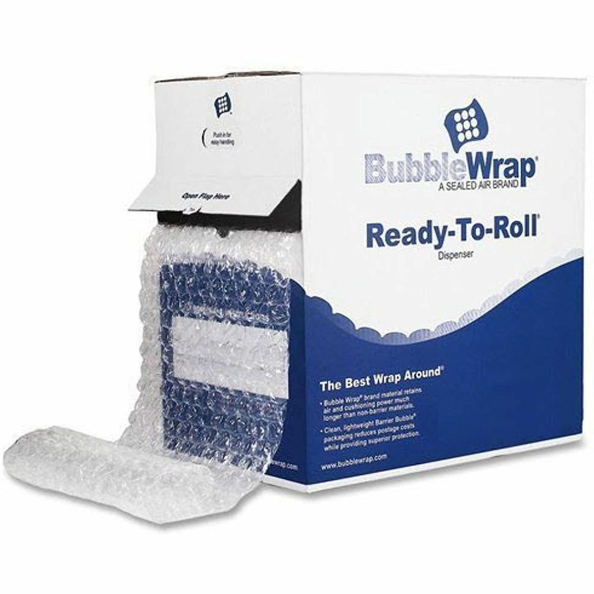 Sealed Air Multipurpose BubbleWrap with Dispenser, 24" x 175 ft Length x 100 mil Thickness, Natural, 8/Carton (SEL100027743)