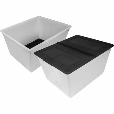 Storex Nesting File Totes, 22.7" x 18.3" x 12.9", 60 lb, Clear, Black, 16 gal, 4/Carton (STX00900U04CCT)
