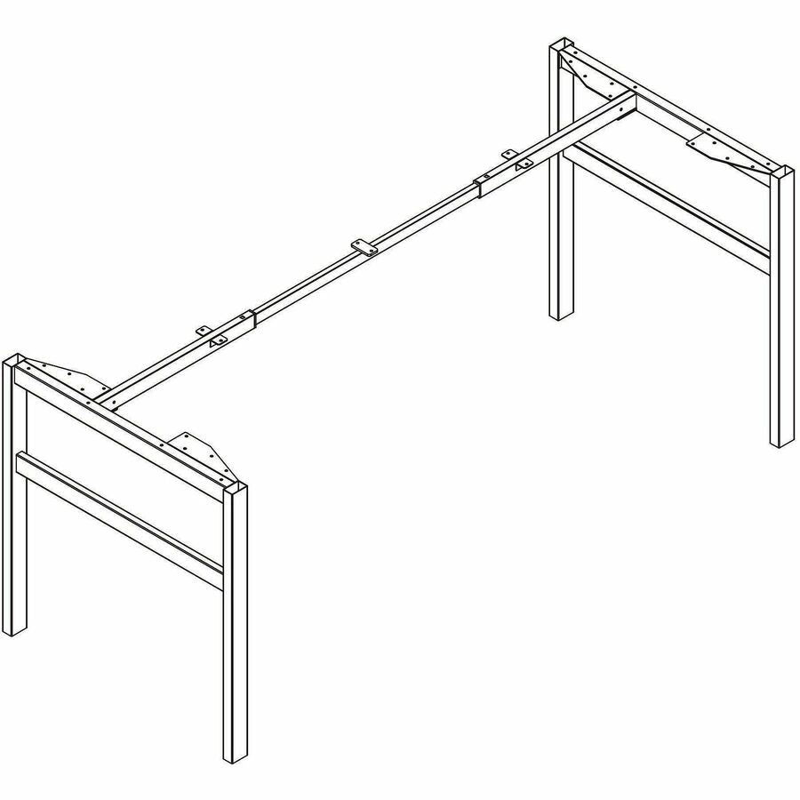 Lorell Table Base, Powder Coated H-shaped, Silver Base, 28.50" Height x 71.60" Width x 29.10" Depth (LLR16284)