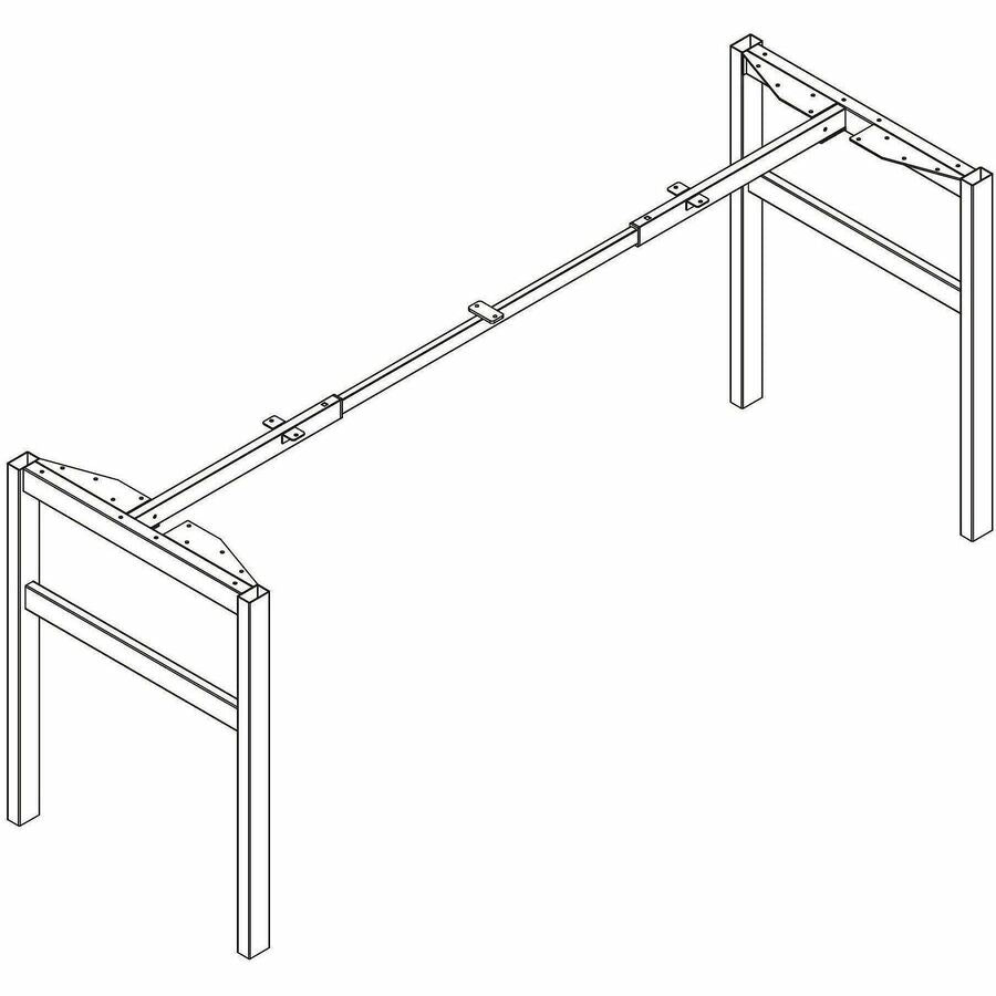 Lorell Table Base, Powder Coated H-shaped, Silver Base, 28.50" Height x 71.60" Width x 23.20" Depth (LLR16283)