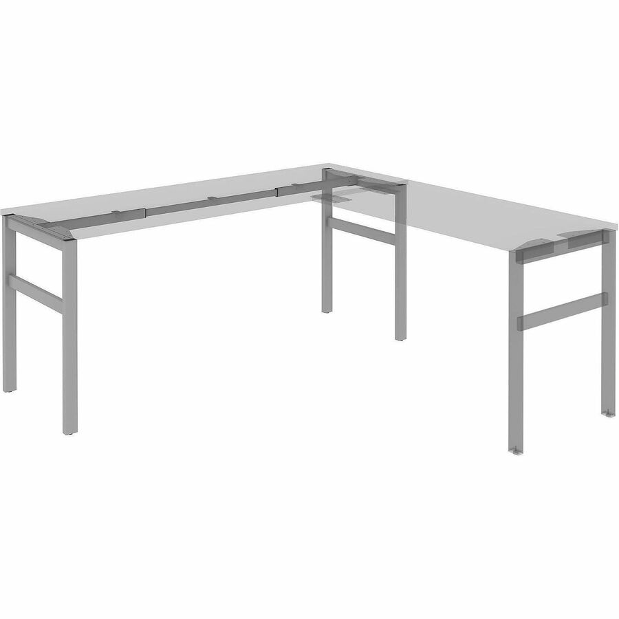 Lorell Table Base, Powder Coated H-shaped, Silver Base, 28.50" Height x 71.60" Width x 23.20" Depth (LLR16283)