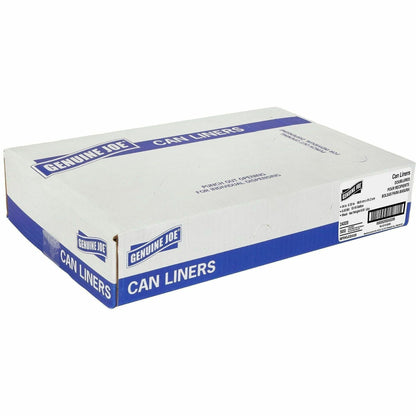 Genuine Joe Linear Low Density Can Liners, 24" Length x 32" Width x 0.35 mil (9 Micron), Clear, 500/Carton (GJO24320)