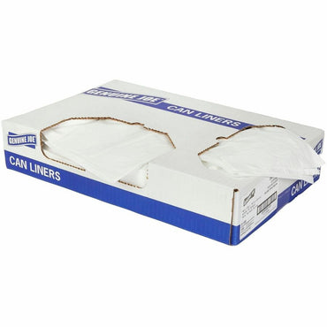 Genuine Joe Linear Low Density Can Liners, 30" Length x 36" Width x 0.75 mil (19 Micron), White, 200/Carton (GJO51100)