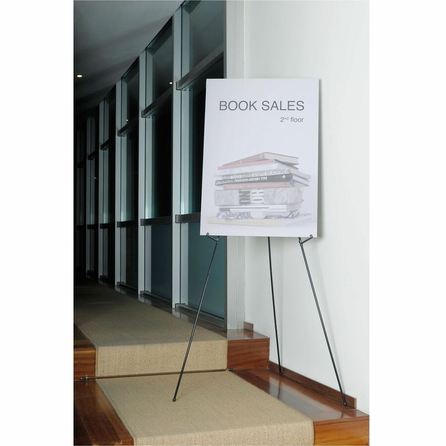 Lorell Presentation Easel, 20 lb Load Capacity, Aluminum, Steel, Metal, Black (LLR43027)