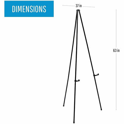 Lorell Presentation Easel, 20 lb Load Capacity, Aluminum, Steel, Metal, Black (LLR43027)