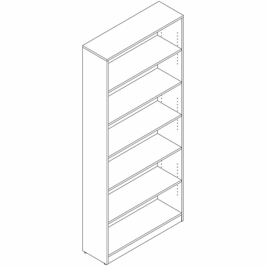 Lorell Sturdy 6-Shelf Bookcase, Modern Elm (LLR66344)