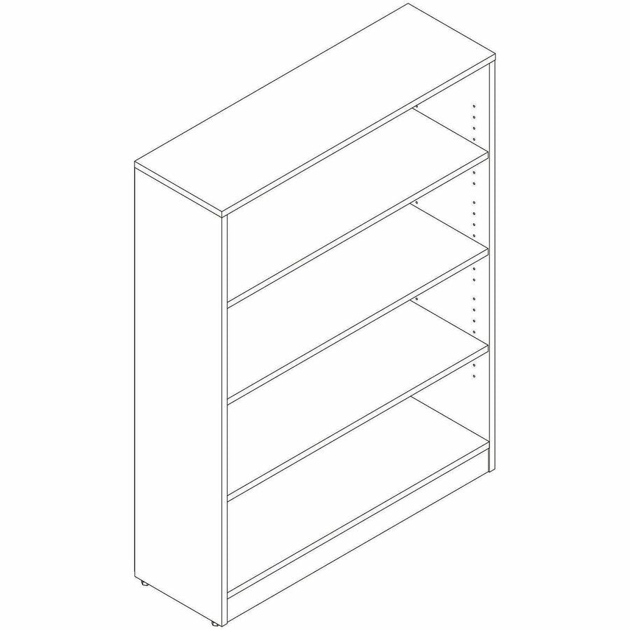 Lorell Sturdy 4-Shelf Bookcase, Modern Elm (LLR66341)