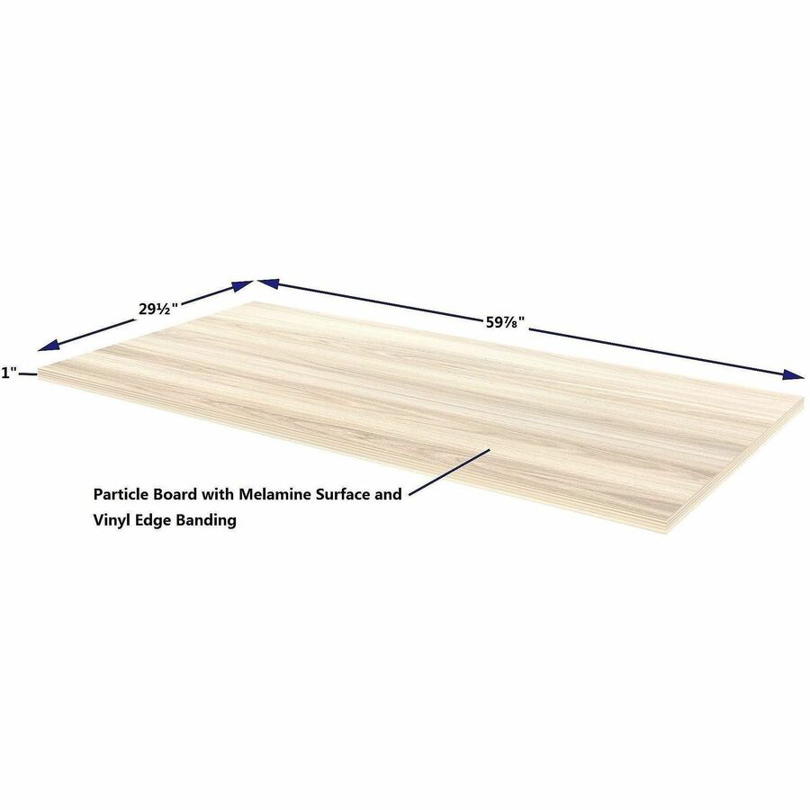 Lorell Multi-Purpose Tabletop, Laminated Rectangle Top, 30" w x 60" d x 1" Thickness, 1" h, Modern Elm (LLR66353)