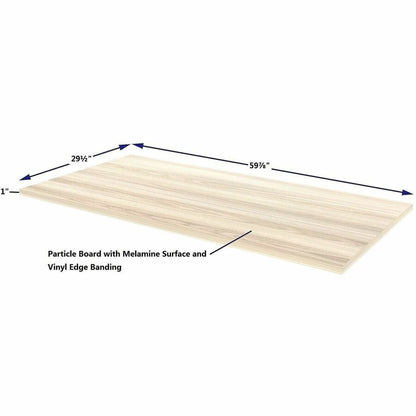 Lorell Multi-Purpose Tabletop, Laminated Rectangle Top, 30" w x 60" d x 1" Thickness, 1" h, Modern Elm (LLR66353)