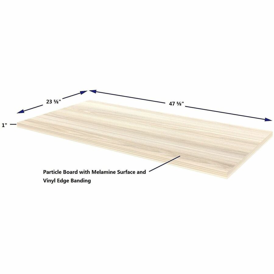 Lorell Multi-Purpose Tabletop, Laminated Rectangle Top, 24" w x 48" d x 1" Thickness, 1" h, Modern Elm (LLR66355)