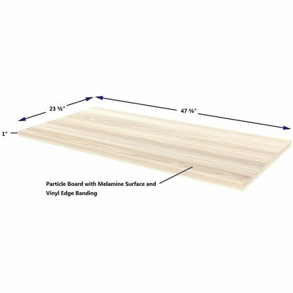 Lorell Multi-Purpose Tabletop, Laminated Rectangle Top, 24" w x 48" d x 1" Thickness, 1" h, Modern Elm (LLR66355)