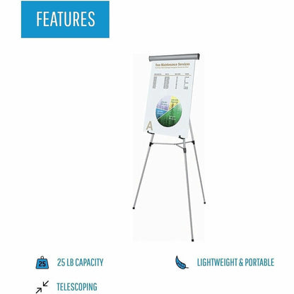 Lorell Presentation Easel, Silver (LLR43050)