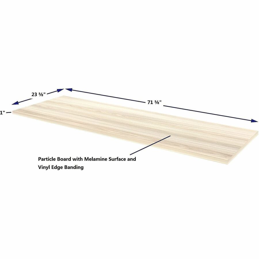 Lorell Multi-Purpose Tabletop, Laminated Rectangle Top, 24" w x 72" d x 1" Thickness, 1" h, Modern Elm (LLR66351)