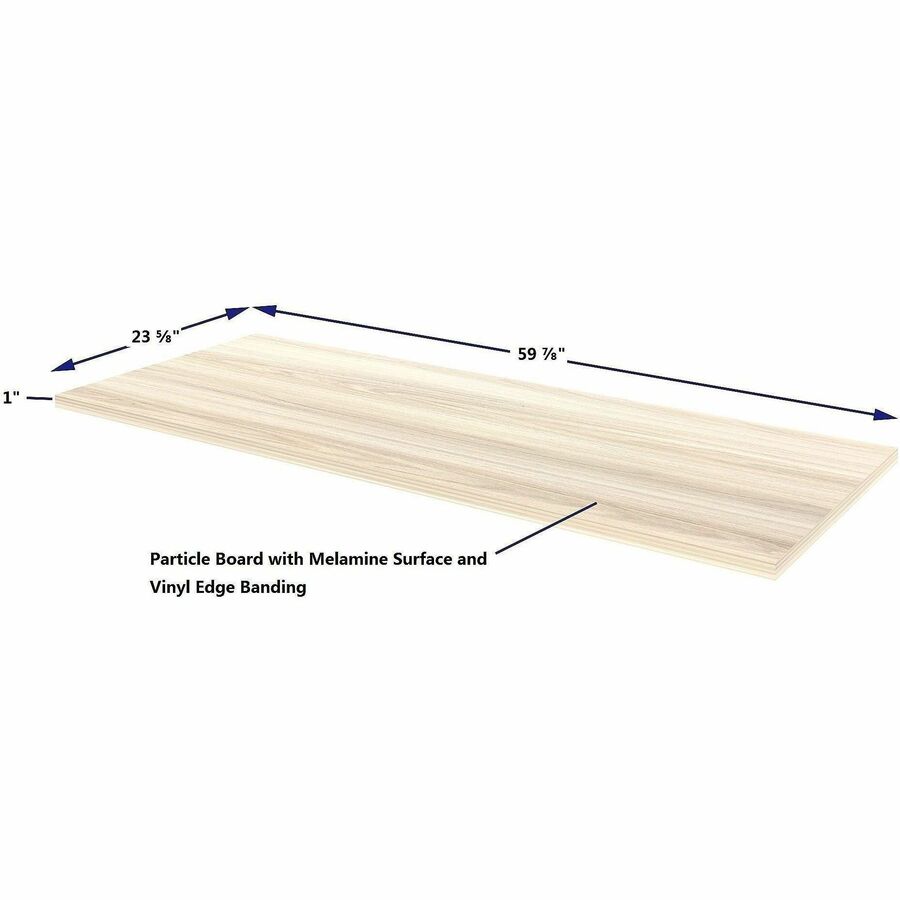 Lorell Multi-Purpose Tabletop, Laminated Rectangle Top, 24" w x 60" d x 1" Thickness, 1" h, Modern Elm (LLR66354)