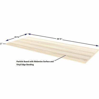 Lorell Multi-Purpose Tabletop, Laminated Rectangle Top, 24" w x 60" d x 1" Thickness, 1" h, Modern Elm (LLR66354)