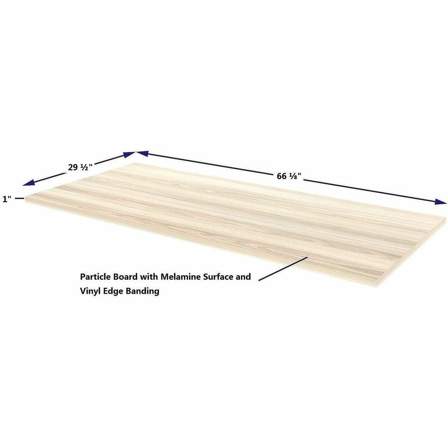 Lorell Multi-Purpose Tabletop, Laminated Rectangle Top, 30" w x 66" d x 1" Thickness, 1" h, Modern Elm (LLR66352)