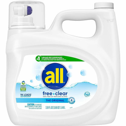 all Free Clear Liquid Laundry Detergent,, 118 fl oz (3.7 quart) (DIA47463EA)