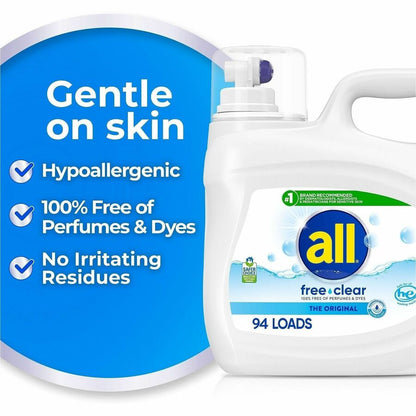 all Free Clear Liquid Laundry Detergent,, 118 fl oz (3.7 quart) (DIA47463EA)