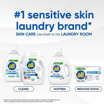 all Free Clear Liquid Laundry Detergent,, 118 fl oz (3.7 quart) (DIA47463EA)