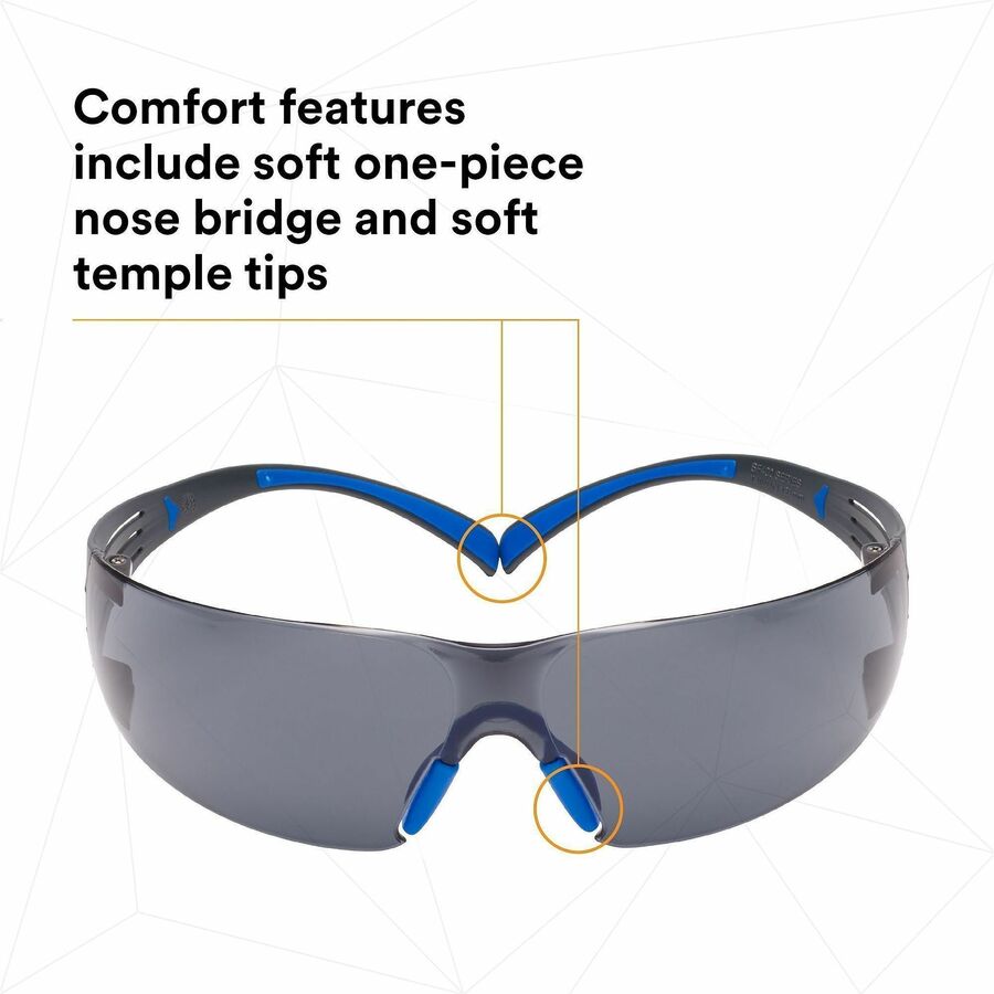 3M SecureFit Protective Eyewear, Gray Frame (MMMSF402SGAFBLU)