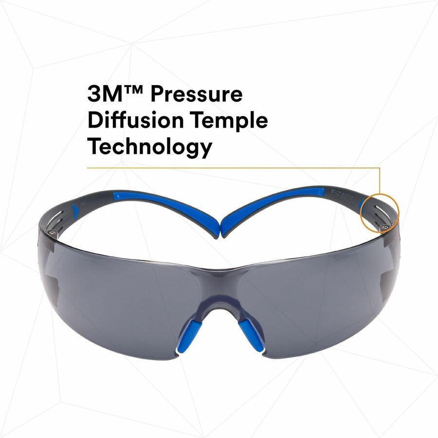 3M SecureFit Protective Eyewear, Gray Frame (MMMSF402SGAFBLU)