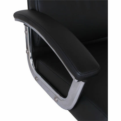 Lorell Vuelo Modern Mid-Back Bonded-Leather Office Chair, Black (LLR20028)