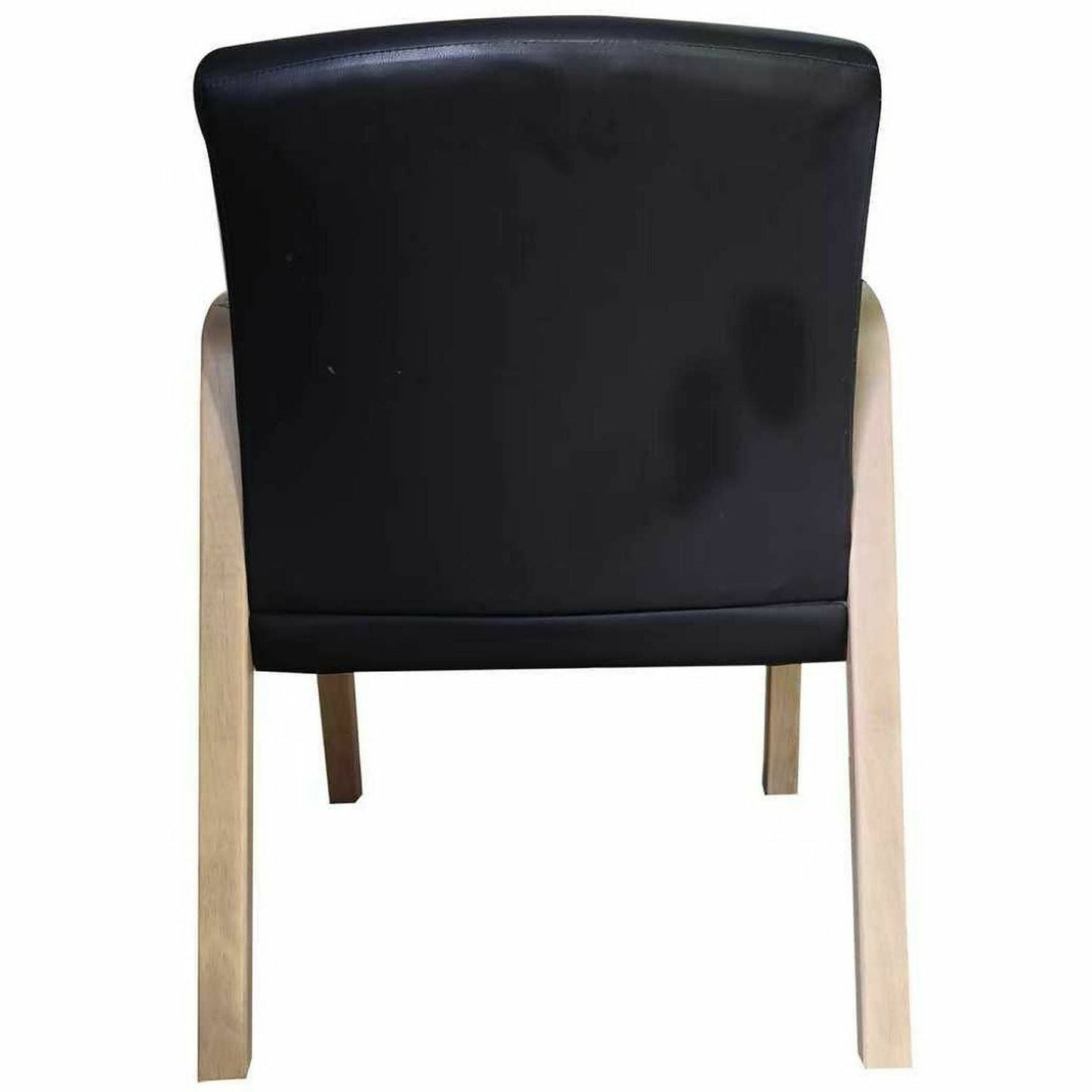Lorell Solid Wood Frame Guest Chair w/Armrest, Black, Modern Elm, Bonded Leather (LLR40214)