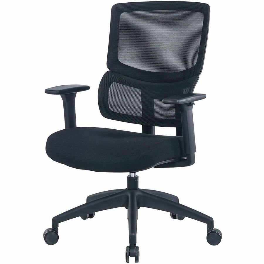 Lorell Ripley Mid Mesh-Back Chair with Articulating Lumbar Support, Black (LLR63204)