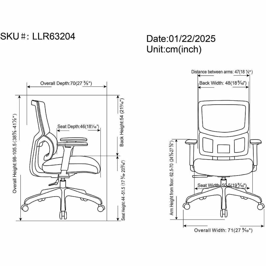 Lorell Ripley Mid Mesh-Back Chair with Articulating Lumbar Support, Black (LLR63204)