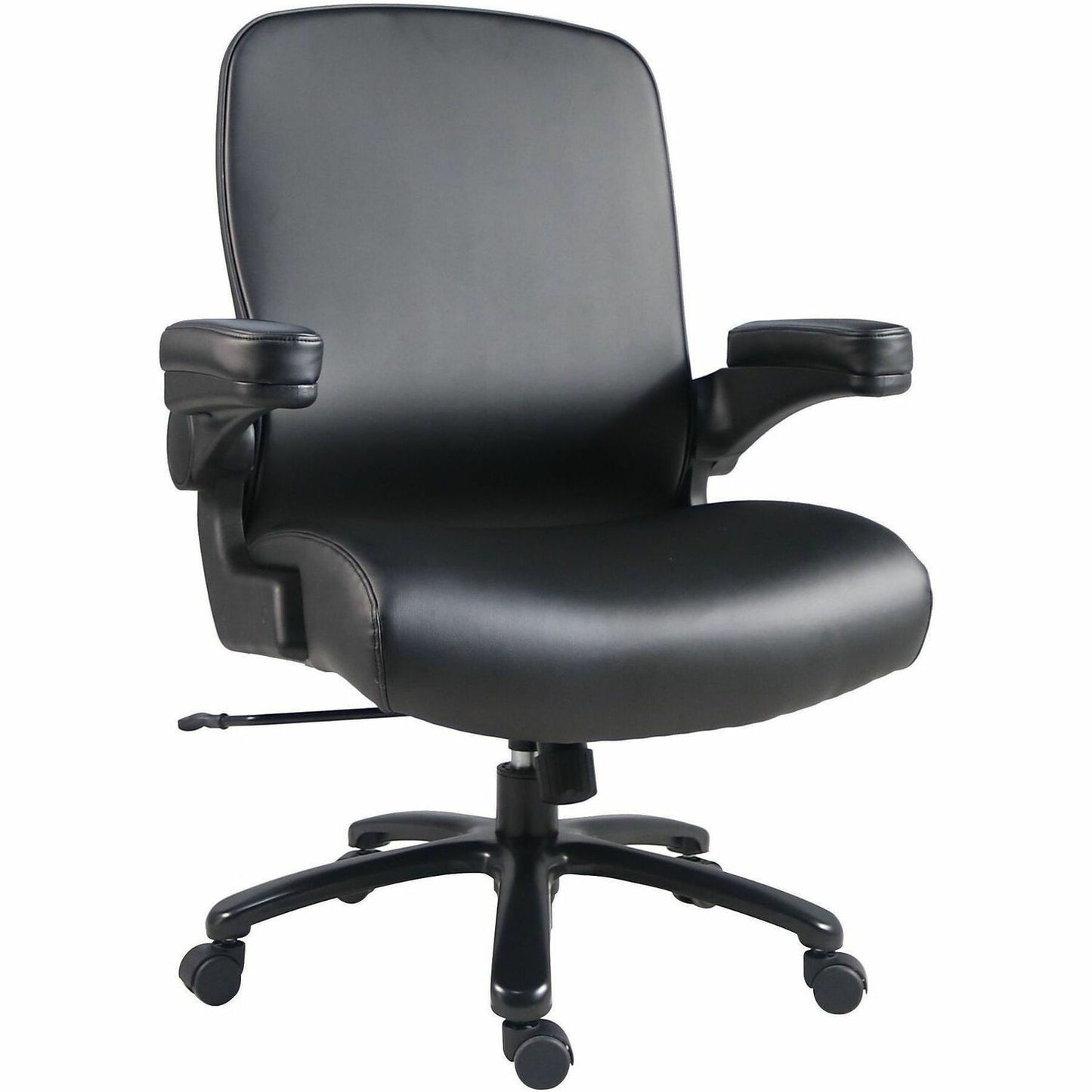 Lorell Big & Tall Flip Arm Chair, Black, Vinyl (LLR40221)