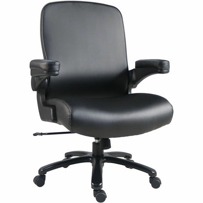 Lorell Big & Tall Flip Arm Chair, Black, Vinyl (LLR40221)