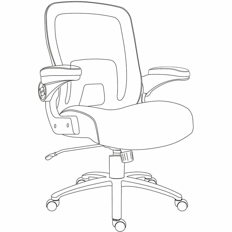 Lorell Big & Tall Flip Arm Chair, Black, Vinyl (LLR40221)