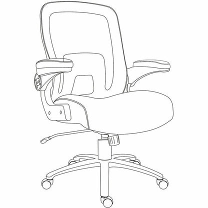 Lorell Big & Tall Flip Arm Chair, Black, Vinyl (LLR40221)