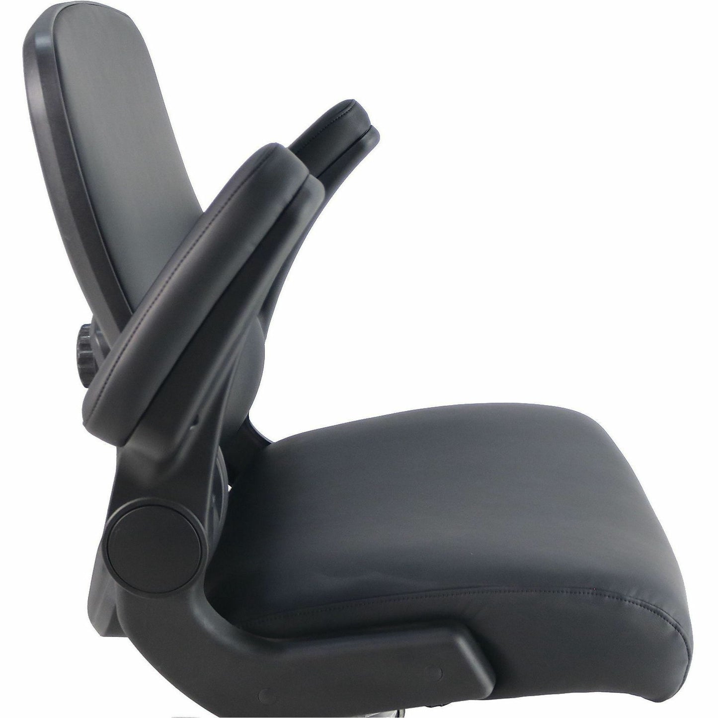 Lorell Big & Tall Flip Arm Chair, Black, Vinyl (LLR40221)