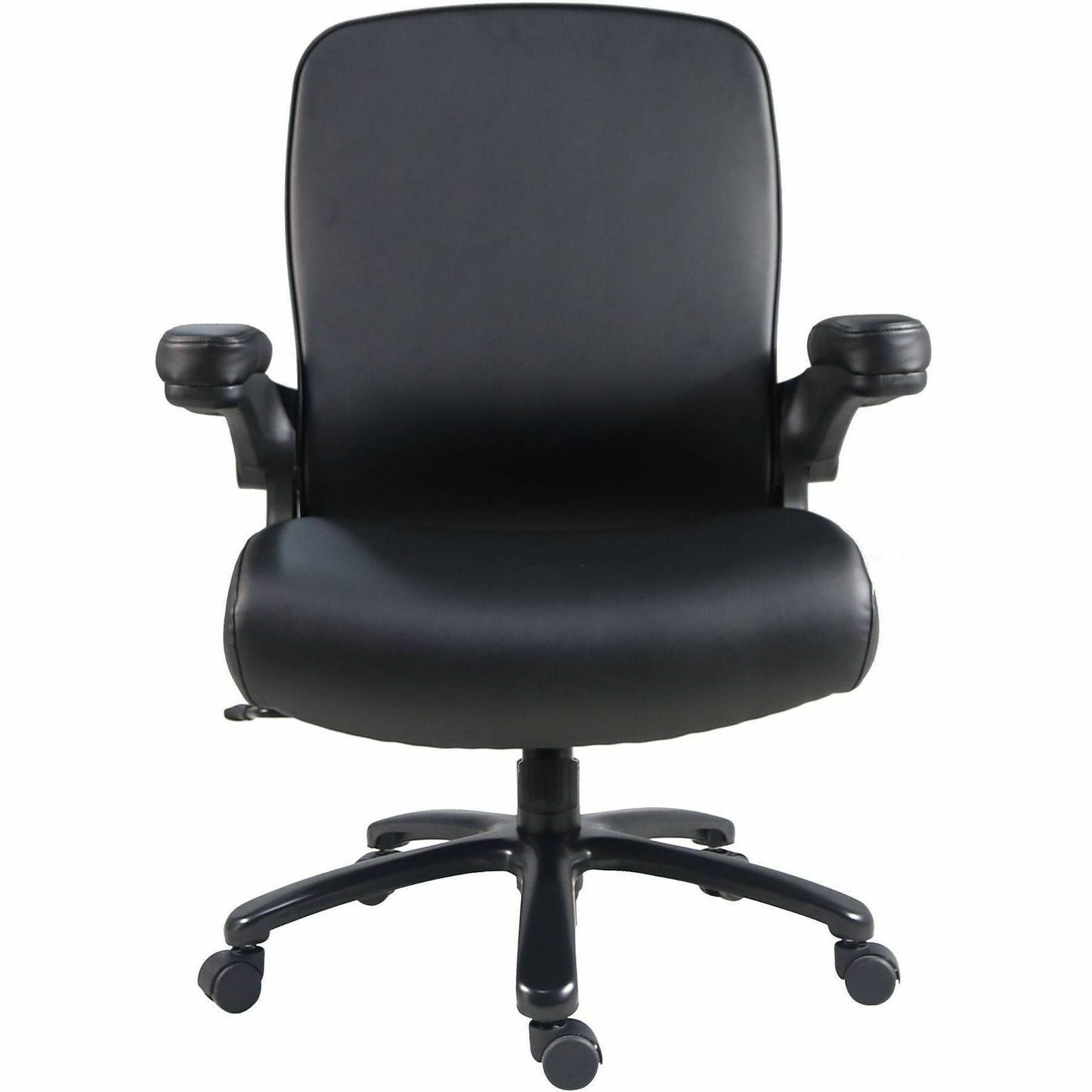 Lorell Big & Tall Flip Arm Chair, Black, Vinyl (LLR40221)