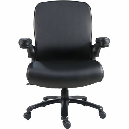 Lorell Big & Tall Flip Arm Chair, Black, Vinyl (LLR40221)