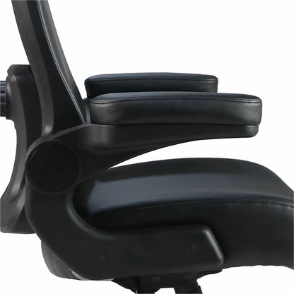 Lorell Big & Tall Flip Arm Chair, Black, Vinyl (LLR40221)