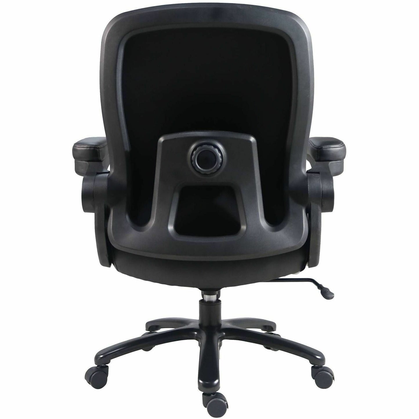 Lorell Big & Tall Flip Arm Chair, Black, Vinyl (LLR40221)
